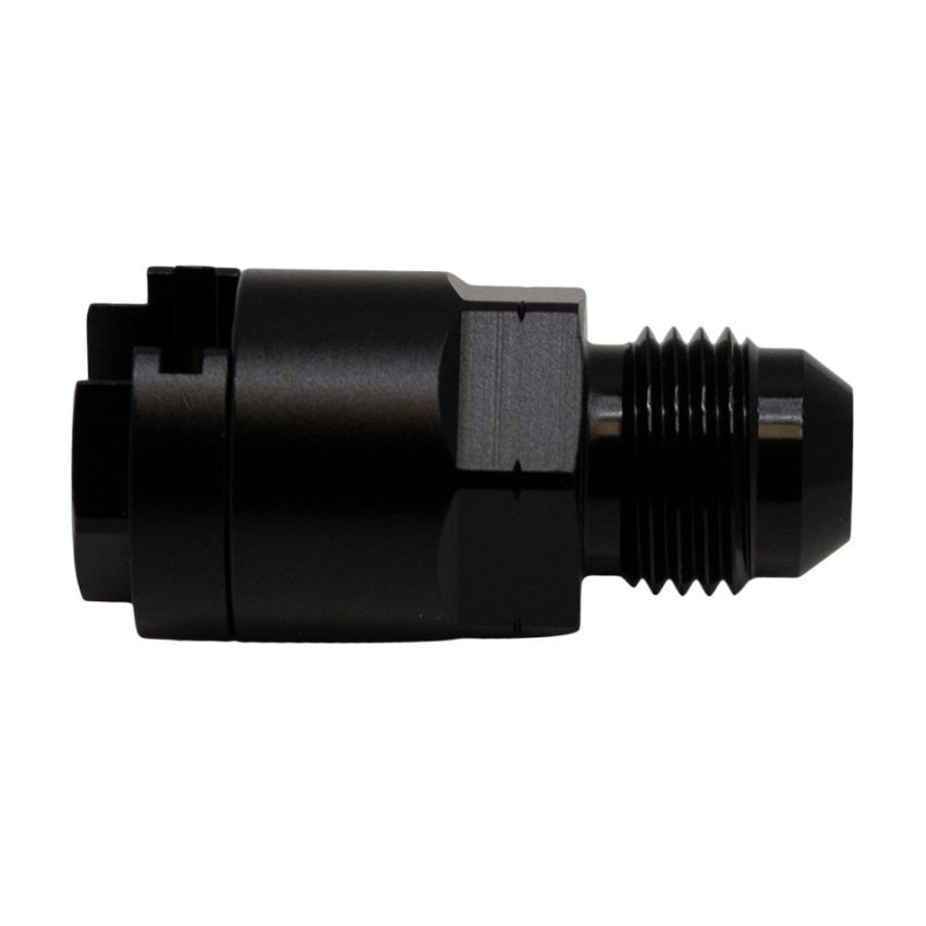 DeatschWerks 6AN Male Flare to 5/16in Female EFI Quick Connect Adapter - Anodized Matte Black