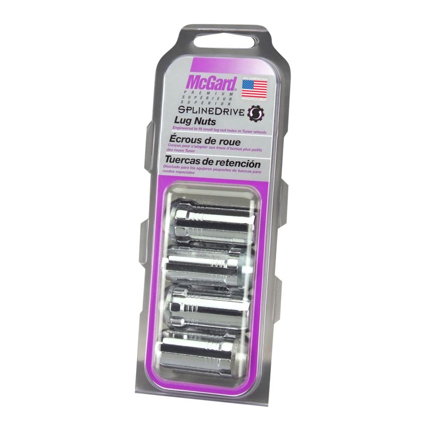 McGard SplineDrive Lug Nut (Cone Seat) 1/2-20 / 1.60in. Length (4-Pack) - Chrome (Req. Tool)