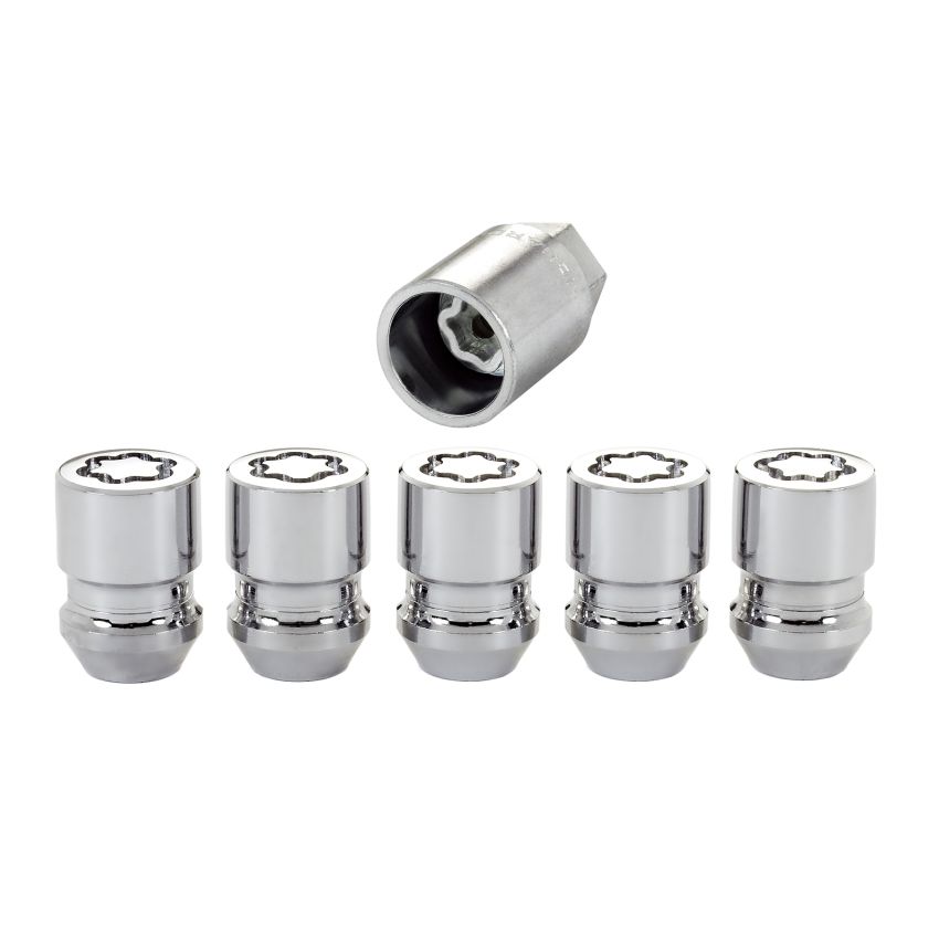 McGard Wheel Lock Nut Set - 5pk. (Cone Seat) M12X1.5 / 13/16 Hex / 1.28in. Length - Chrome