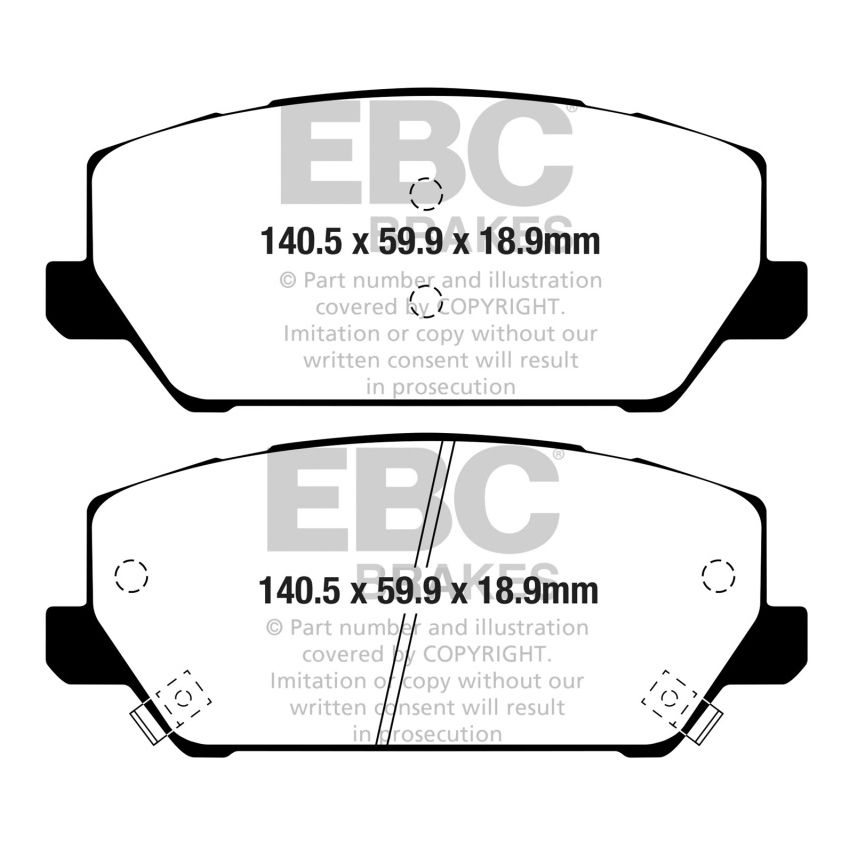 EBC UD2211 2019+ Hyundai Veloster Turbo N (2nd Gen) 2.0L Ultimax Front Brake Pads