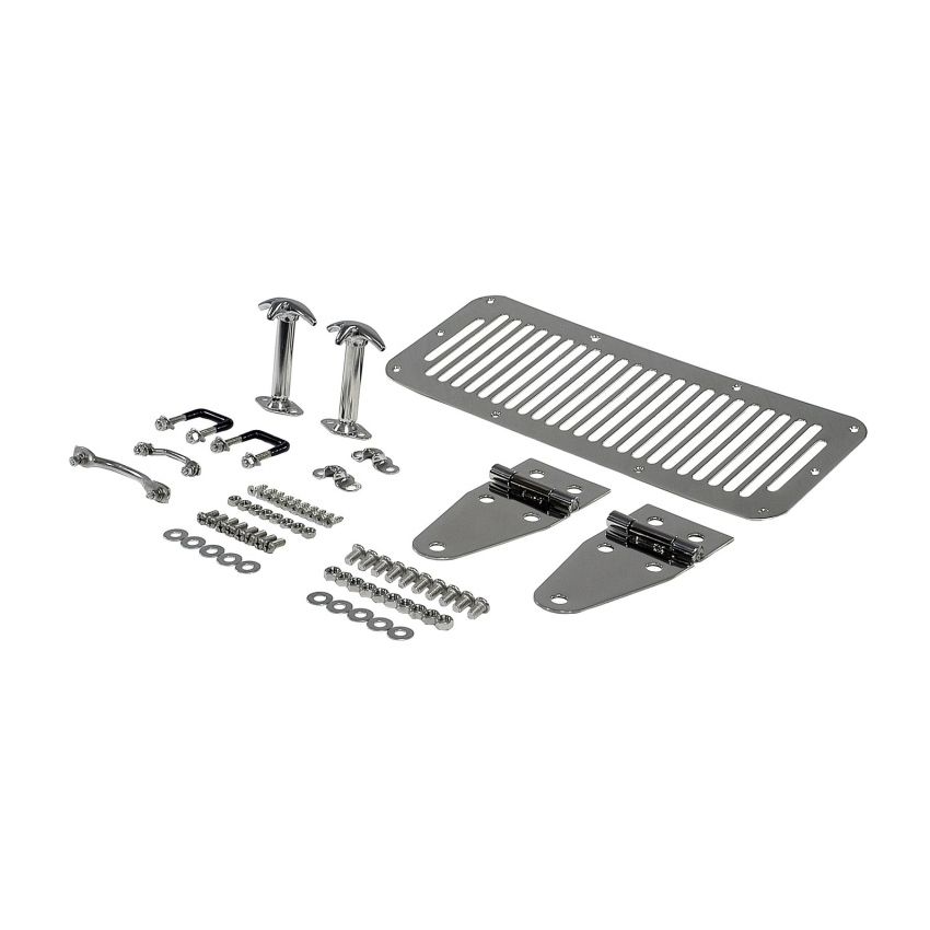 Rugged Ridge 76-86 Jeep CJ / 87-95 Jeep Wrangler Stainless Steel Hood Dress Up Kit