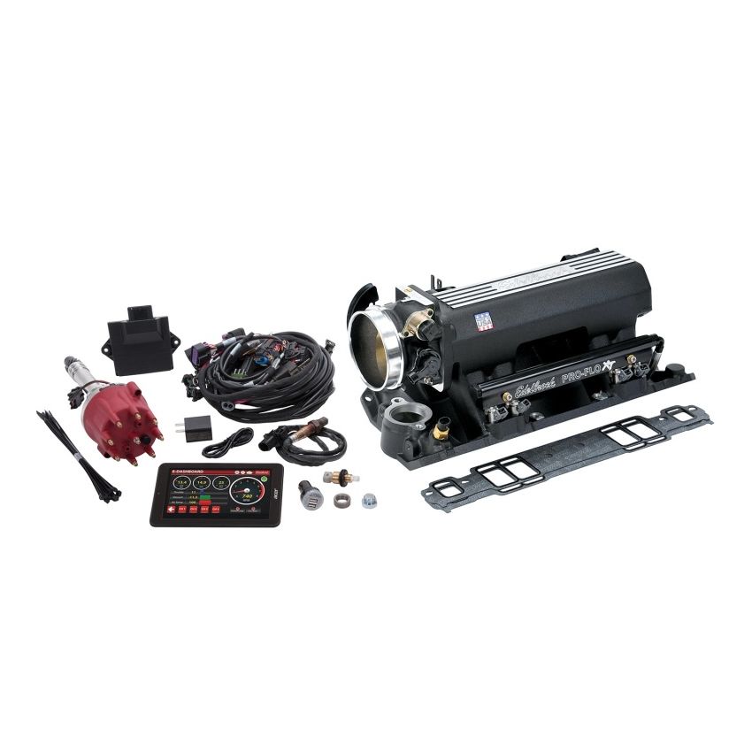 Edelbrock 35793 Pro Flo 4 XT EFI System Seq Port SBC 1986 & Earlier 550 Max HP 29lb/hr Black Finish
