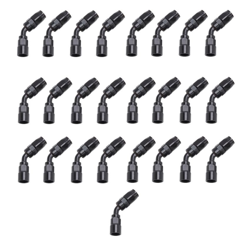 Russell Performance -4 AN Black 45 Degree Full Flow Hose End