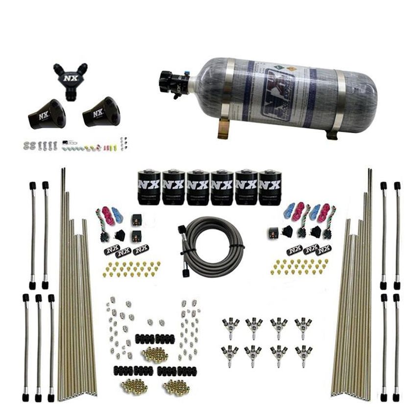 Nitrous Express 80020-12 8-CYL TRIPLE-D DRY DIRECT PORT, 3 STAGE DRY, 6 SOLENOIDS W/ 12LB BOTTLE