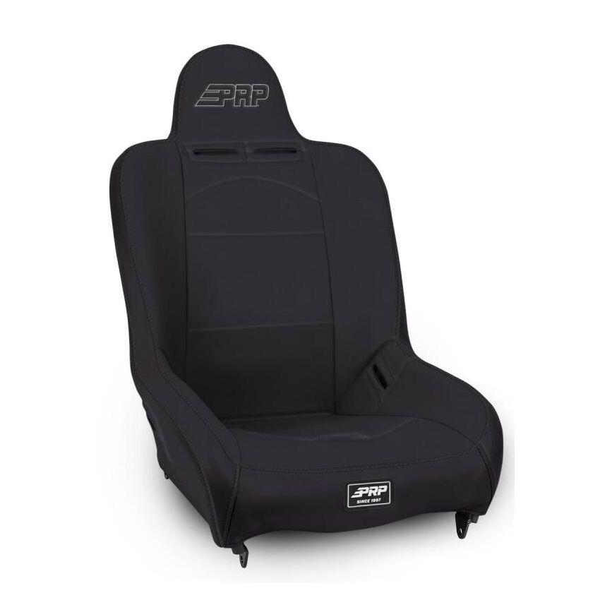 PRP Seats A100110-201 PRP Premier High Back Suspension Seat - Black Vinyl w/Silver PRP Logo
