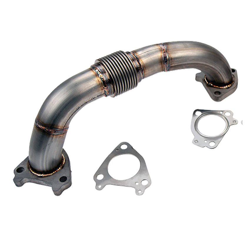 Wehrli 01-16 Chevrolet 6.6L Duramax 2in Stainless Driver Side Up Pipe w/Gaskets (Single/Twin Turbo)