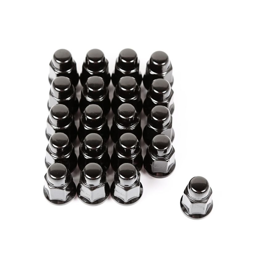 Wheel Lug Nut  Set of 20 Black  1/2-20