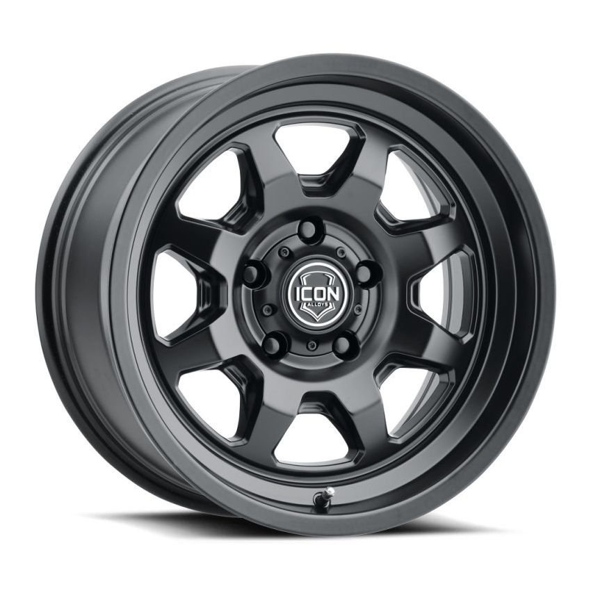 ICON 8117858347SB Nuevo 17 X 8.5 6 X 5.5 0mm Offset 4.75in BS Satin Black