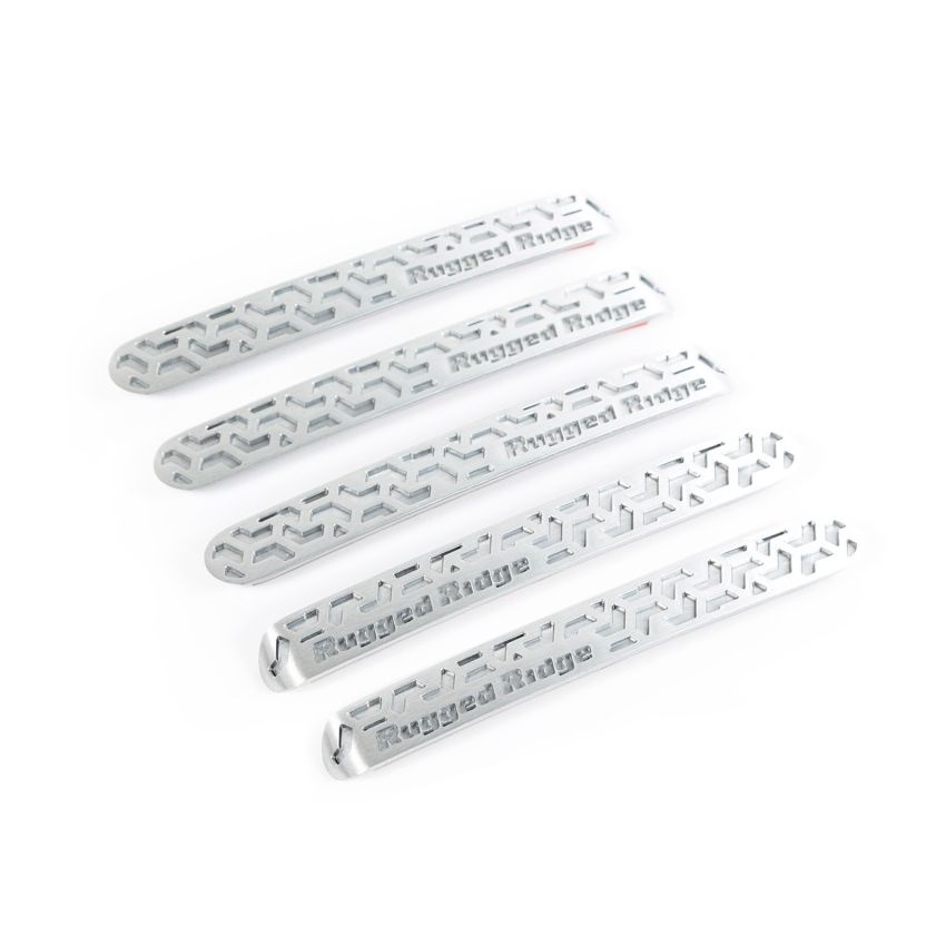 Rugged Ridge Elite Dr Hndle Insert Brushed Tread 4D 07-18 Jeep Wrangler JK