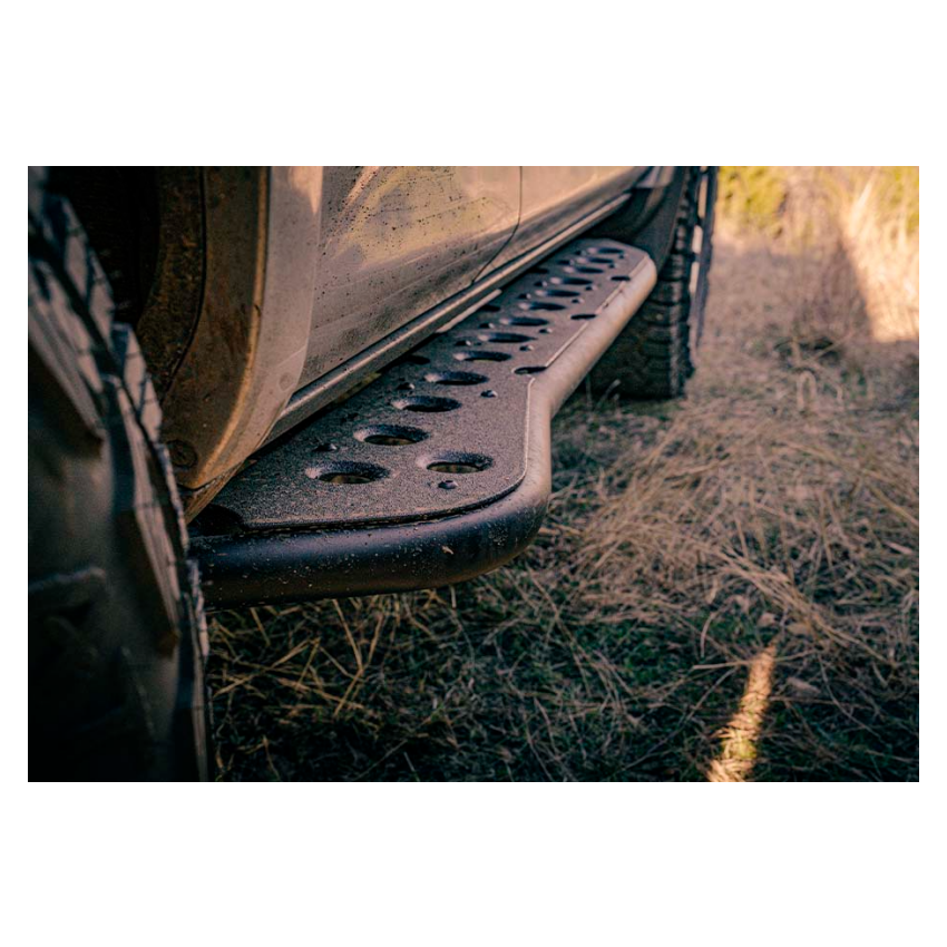 Cali Raised LED CR2627 Cali Raised 05-23 Toyota Tacoma Step Ed Rock Sliders - Double Cab Long Bed W/ Kick Out/Yes BedLiner