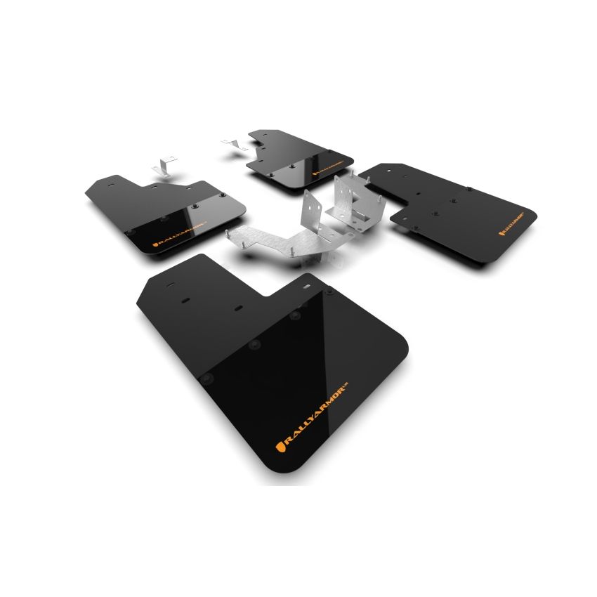 Rally Armor MF85-NO-PL-COR Black Mud Flap/Cy Orange Logo