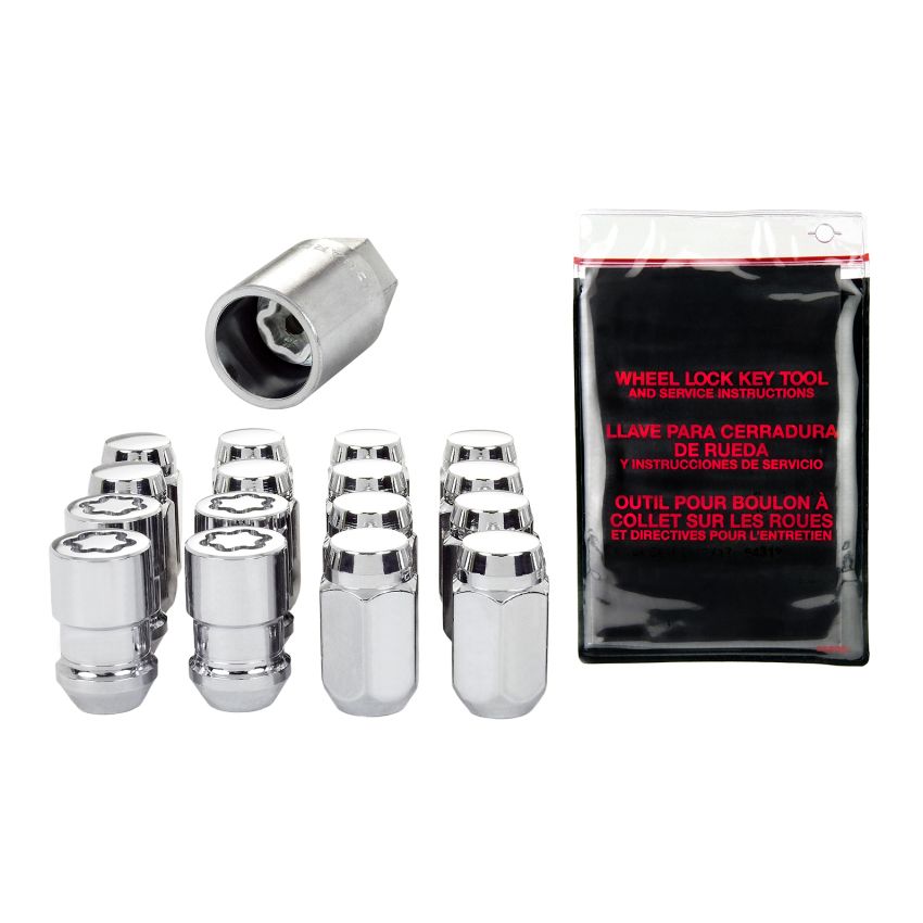 McGard 4 Lug Hex Install Kit w/Locks (Cone Seat Nut) 1/2-20 / 13/16 Hex / 1.5in. Length - Chrome