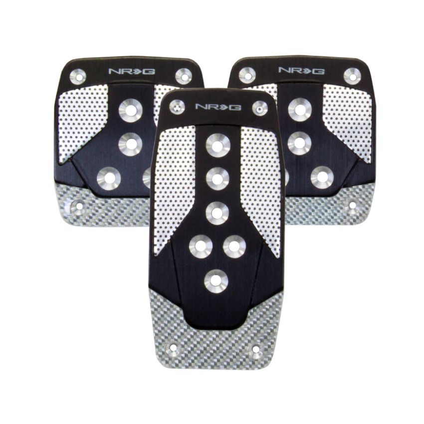NRG Aluminum Sport Pedal M/T - Black w/Silver Carbon