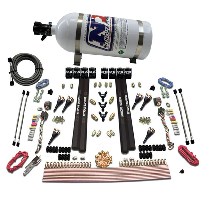 Nitrous Express 90096-10 6-CYL. SX2 DUAL STAGE NOZZLE SYSTEM W/ 10LB BOTTLE