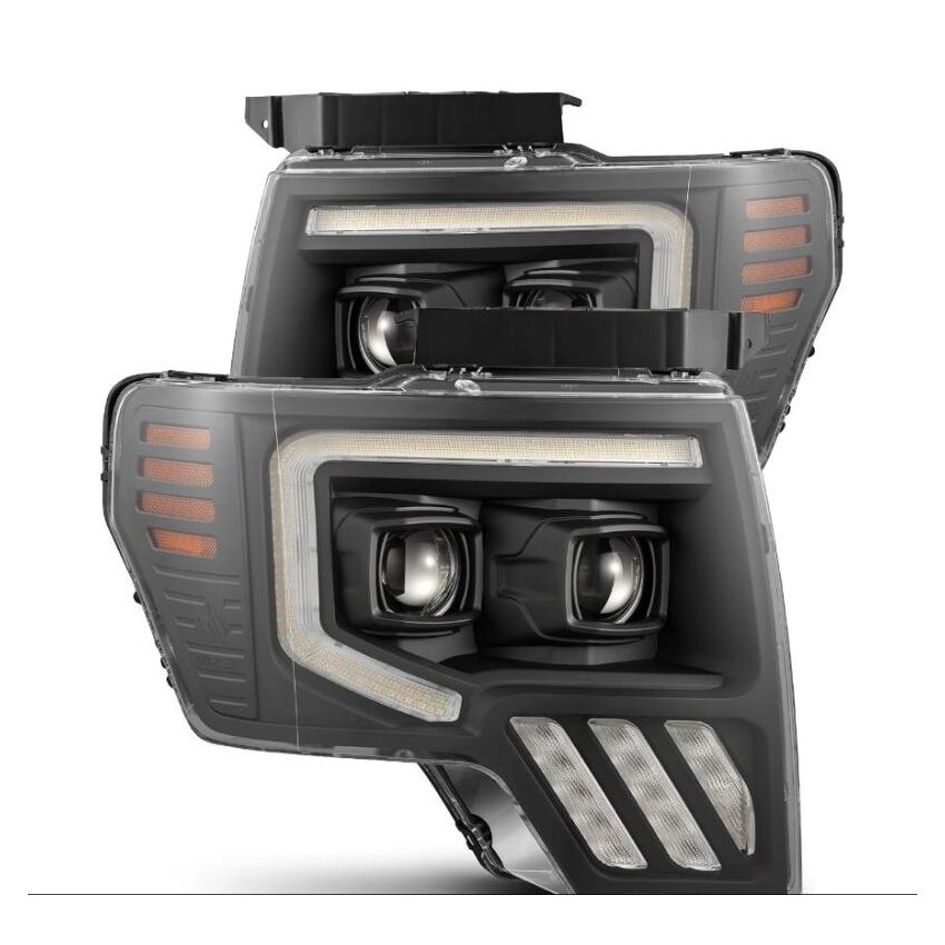 AlphaRex 880481 09-14 Ford F-150 PRO-Series Projector Headlights Plank Style Black w/Activ Light/Seq Signal