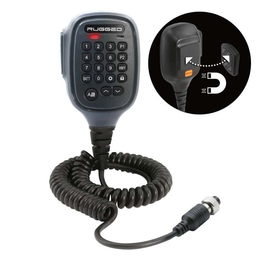 Rugged Radios HM-G1 Hand Mic for G1 Mobile Radio with Scosche MagicMount