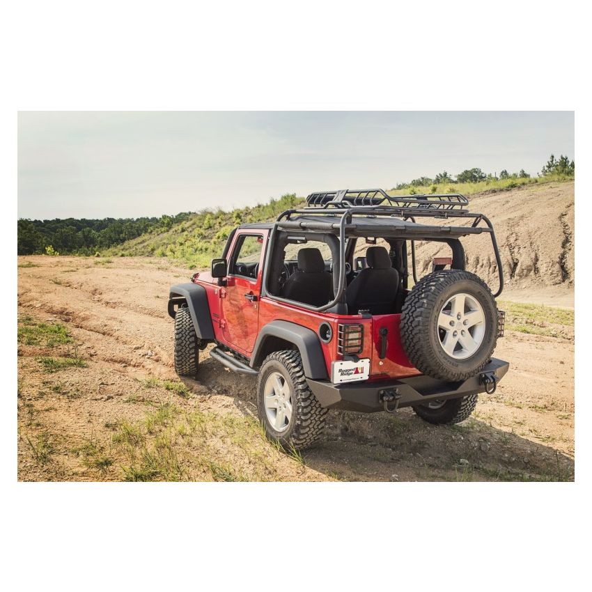 Rugged Ridge 11546.20 XHD Rear Bumper Textured Black 07-18 Jeep Wrangler