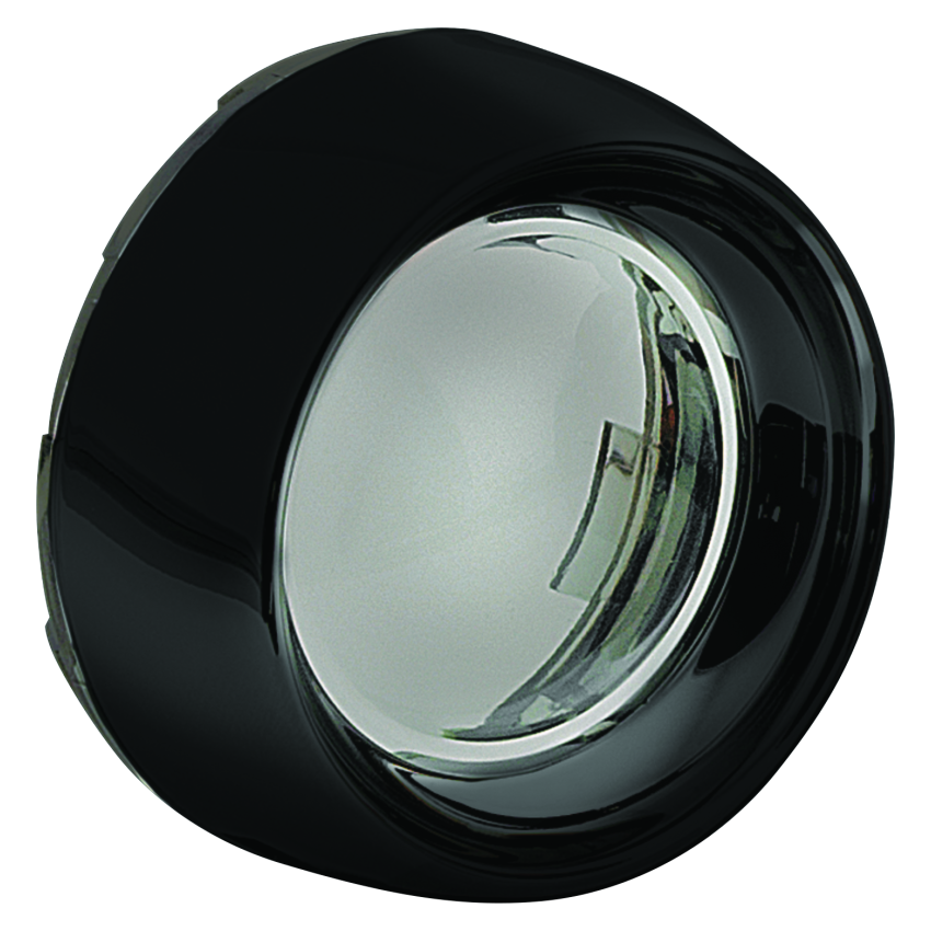 Kuryakyn 5480 Deep Dish Bezel For Bullet Turn Signals Smoke Lens Gloss Black