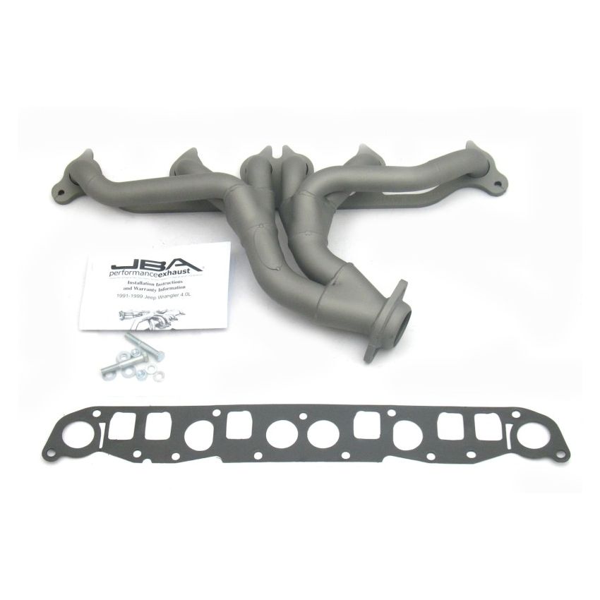 JBA 91-99 Jeep 4.0L 1-1/2in Primary Ti Ctd Cat4Ward Header