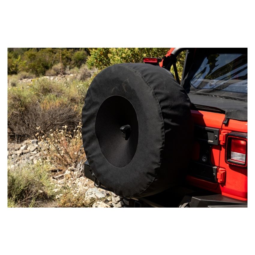Rampage 2018-2019 Jeep Wrangler(JL) Sport 2-Door Tire Cover w/Camera Slot 30in-32in - Black