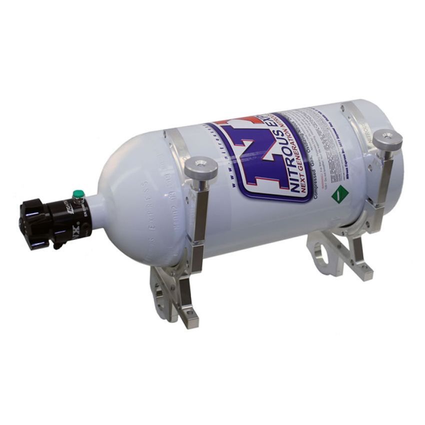 Nitrous Express Billet Bracket for 10 Or 15lb N2O Bottle Incl 1-5/8in Bar Mounts