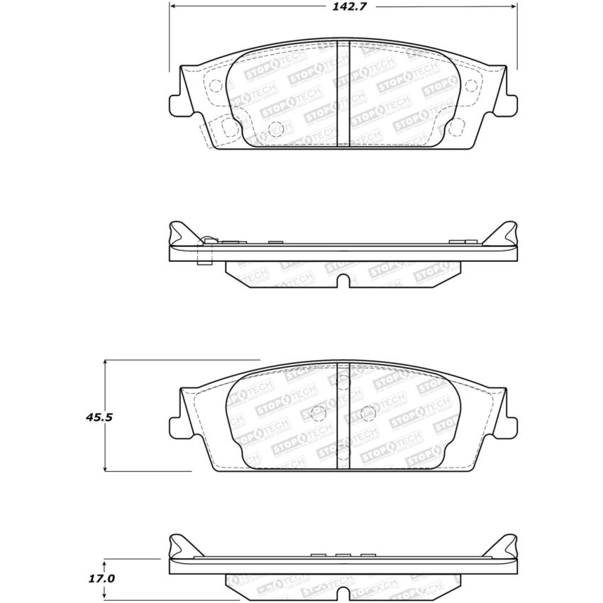 Stoptech 308.17070 Street Brake Pads - Front/Rear