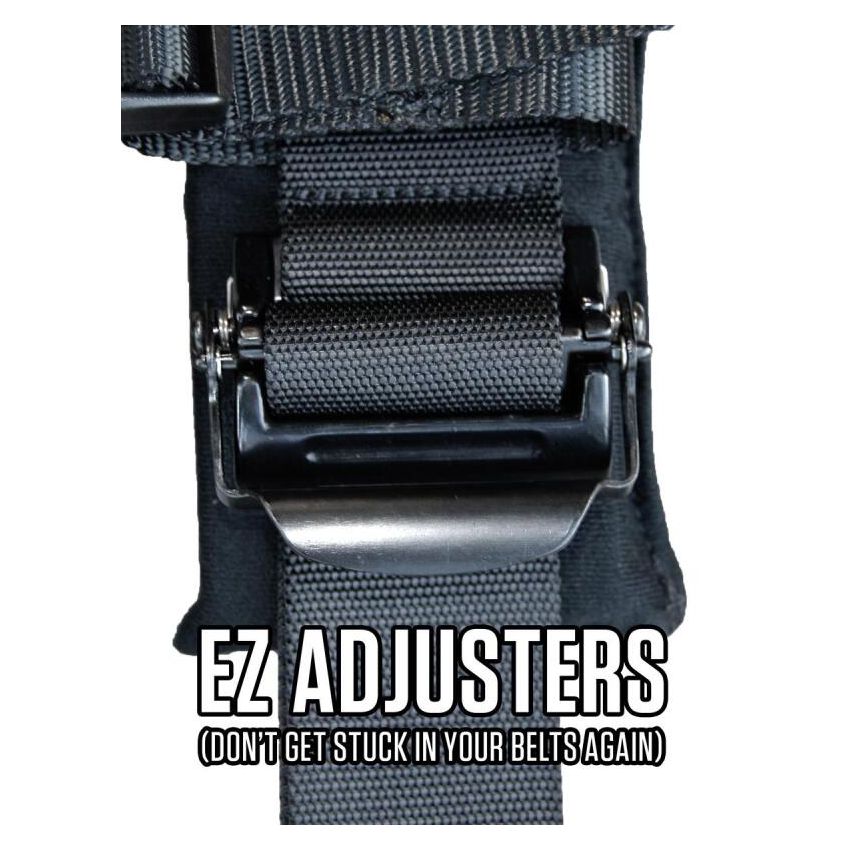 PRP Seats SB5.2CAMRT PRP 5.2 Cam-Lock Harness w/ Ratchet Lap Belt - Black