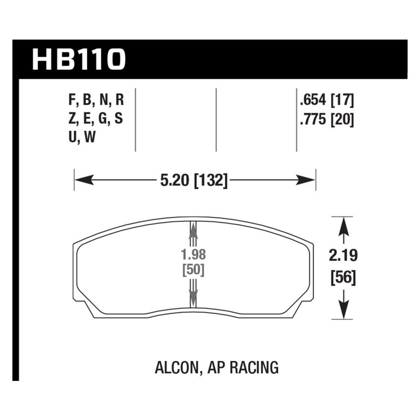Hawk Performance HB110U.654 DTC-70 Disc Brake Pad