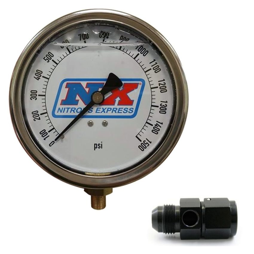 Nitrous Express Nitrous Pressure Gauge 4in-High Accuracy 8AN