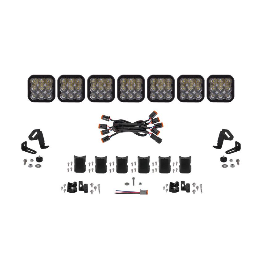 Diode Dynamics DD7258 SS5 Pro Universal CrossLink 7-Pod Lightbar - White Driving
