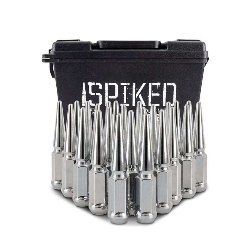 Mishimoto MMLG-SP1215-24CH Steel Spiked Lug Nuts M12 x 1.5 24pc Set Chrome
