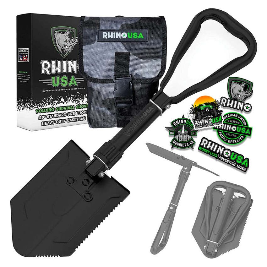 Rhino USA RNO-ETOOL Folding Recovery Shovel W/Pick