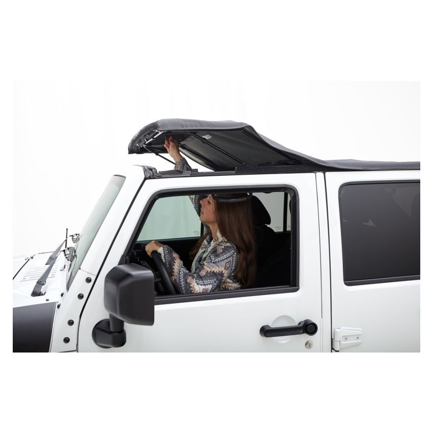 Rugged Ridge 13861.35 07-18 Jeep Wrangler JKU 4 Dr Black Diamond Stitch Cloth Voyager Top