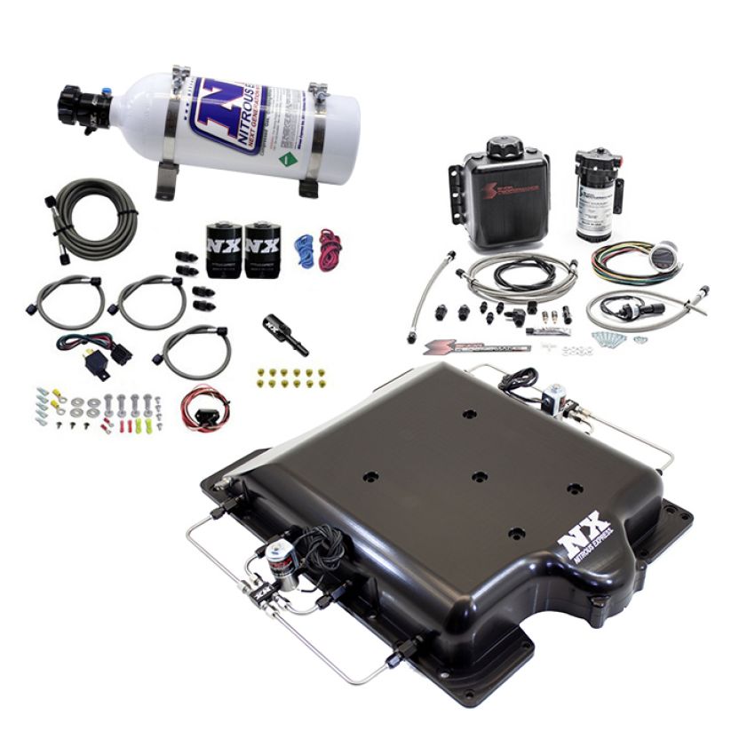 Nitrous Express 20972BMF-05 Dodge Hellcat Supercharger Lid Nitrous/Water Injection Kit (100-400HP) w/5lb Bottle