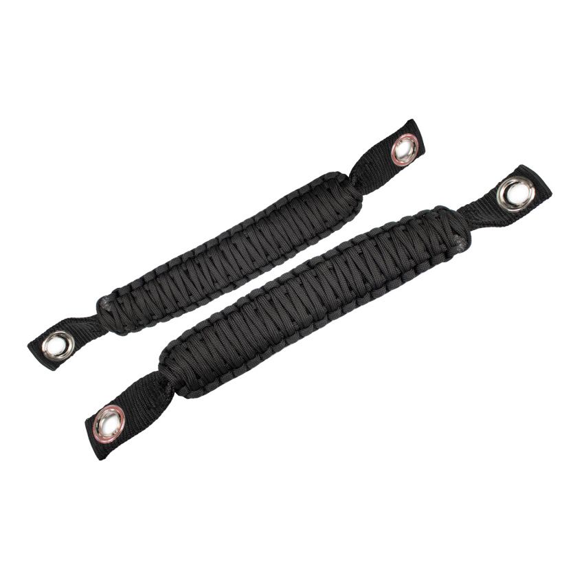 Fishbone Offroad 07-18 Wrangler JK A Pillar Sound Bar Black Paracord Grab Handles