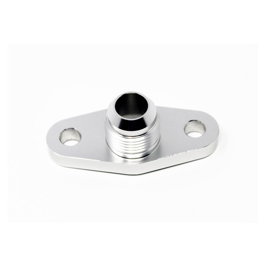 Torque Solution Billet Offset Oil Drain Flange w/ Integrated -10AN Flange: T3/T4 & PTE/Borg Turbo