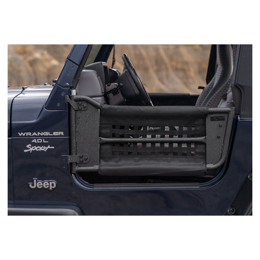 Rampage 7683 1997-2006 Jeep Wrangler(TJ) 2-Door Tube Doors With Netting - Black