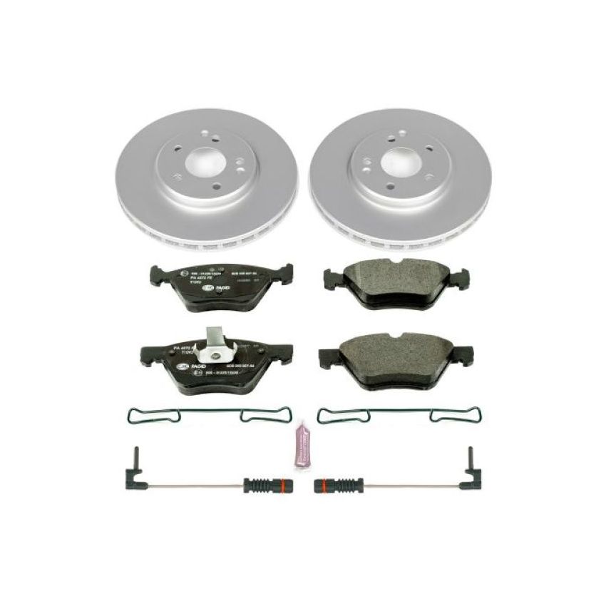 PowerStop ESK2926 Genuine Geomet Coated Rotors, ECE-R90 Brake Pads + Hardware Kit