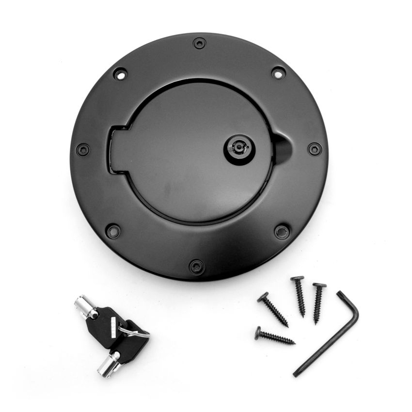 Rugged Ridge Locking Gas Cap Door Black Alum 97-06TJ