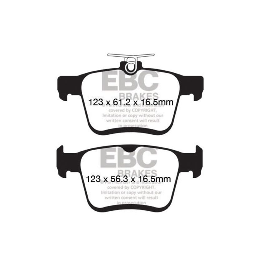 EBC DP22153 14+ Audi A3 1.8 Turbo (w/Electronic Parking Brake) Greenstuff Rear Brake Pads