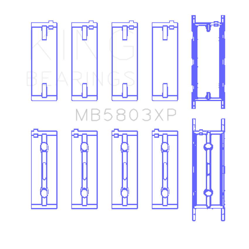 King BMW S65B40A Crankshaft Main Bearings Set of 5