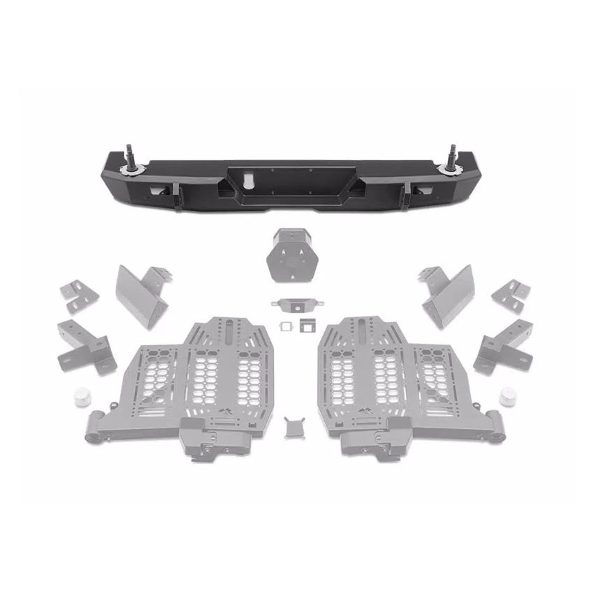 Rugged Ridge 11540.38 20-24 Jeep Gladiator Wingmate Rear Bumper (Max Spare Wheel/Tire 37in. Dia.) - Tex. Blk