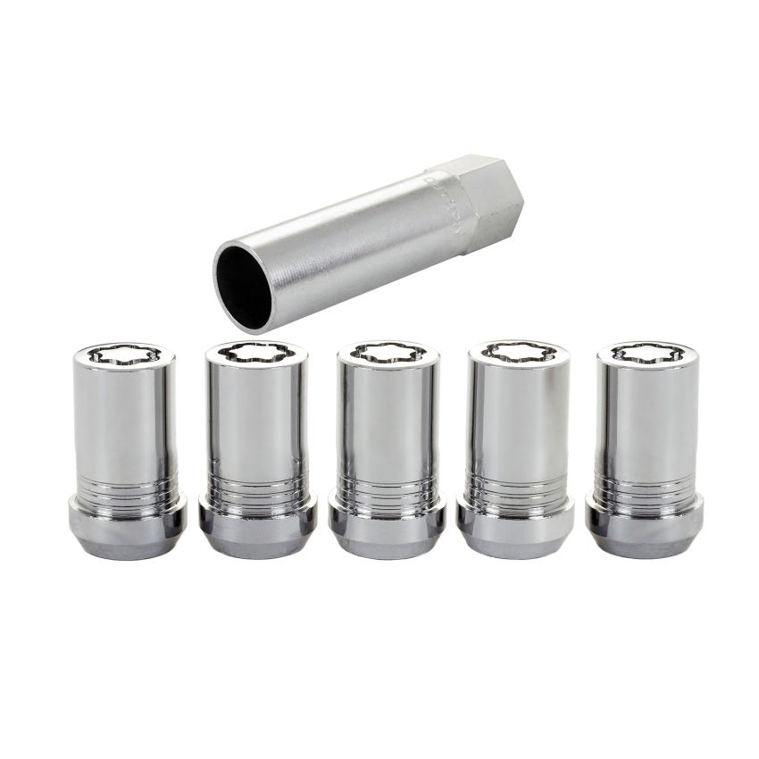 McGard Wheel Lock Nut Set - 5pk. (Cone Seat Tuner) M14X1.5 / 22mm Hex / 1.648in OAL - Chrome