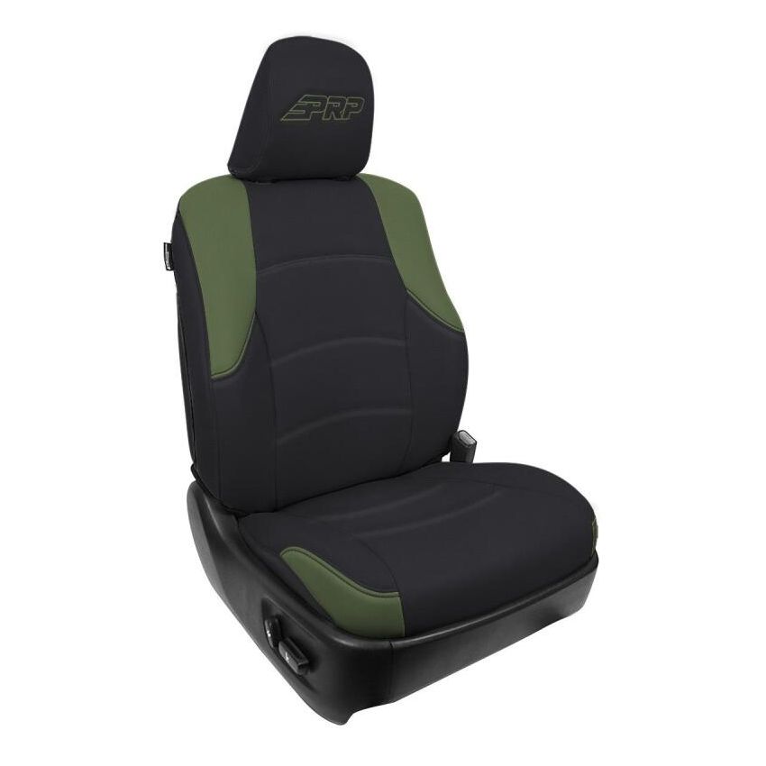 PRP Seats B066-04 PRP 11-24 Toyota 4Runner Front Seat Covers (Pair) - Black/Olive Green