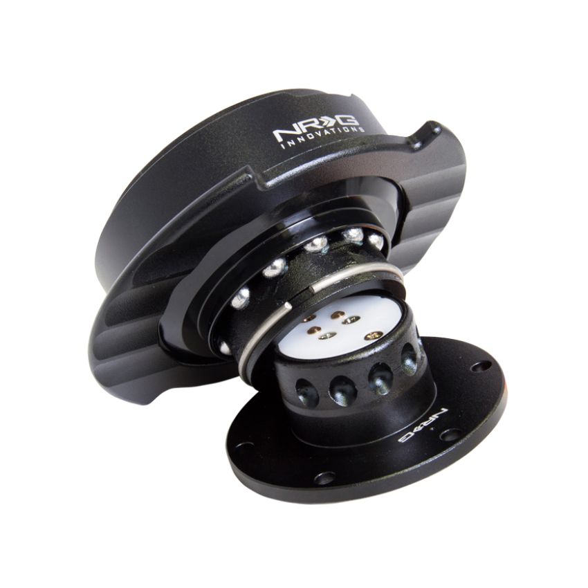 NRG Quick Release Kit Gen 2.5 - Black / Black Ring w/Finger Grooves