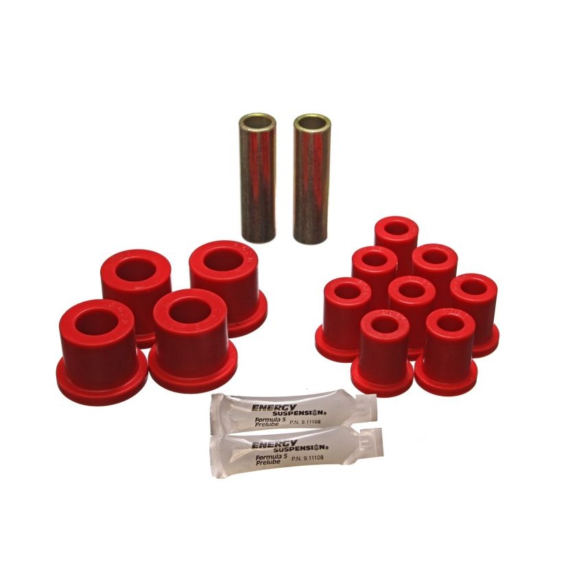 Energy Suspension 70-72 Dodge Charger (w/ 1-1/2in Main Eye) Red Rear Leaf Spring Bushing Set