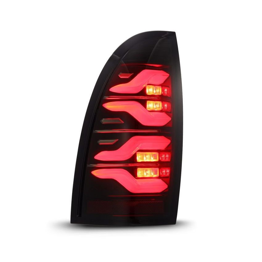 AlphaRex 05-15 Toyota Tacoma LUXX LED Taillights Blk/Red w/Activ Light/Seq Signal