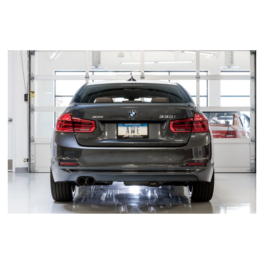 AWE Tuning 3010-23022 BMW F3X 28i / 30i Touring Edition Axle-Back Exhaust Single Side - 80mm Black Tips