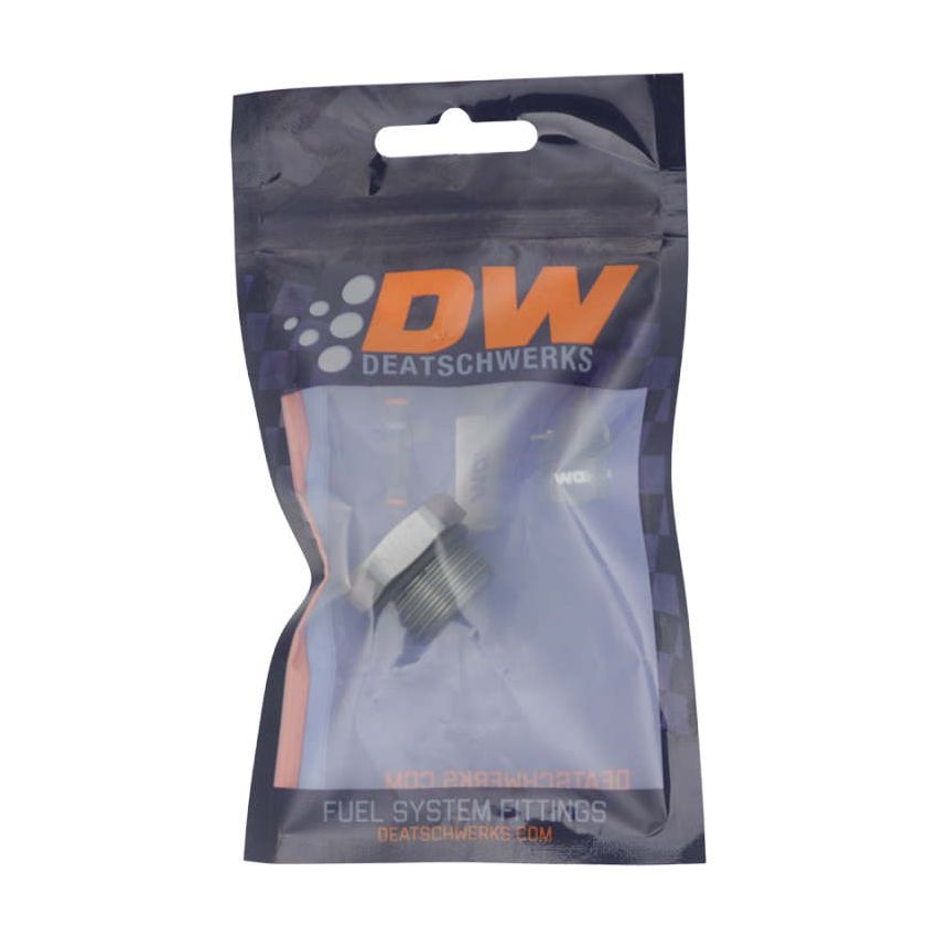 DeatschWerks 10AN ORB Male Plug Fitting with 1/8in NPT Gauge Port - Anodized DW Titanium