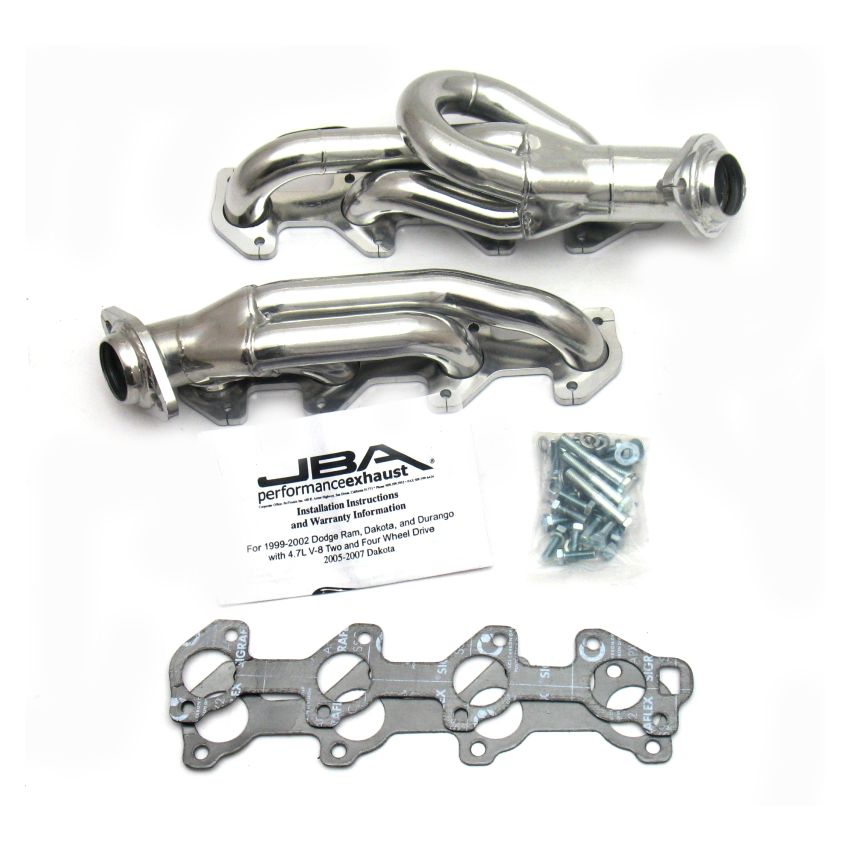 JBA 02-03 Dodge Ram 4.7L PowerTech 1-1/2in Primary Silver Ctd Cat4Ward Header